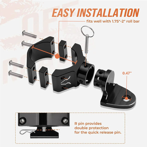 UTV Light Mount Bracket 1.75-2"